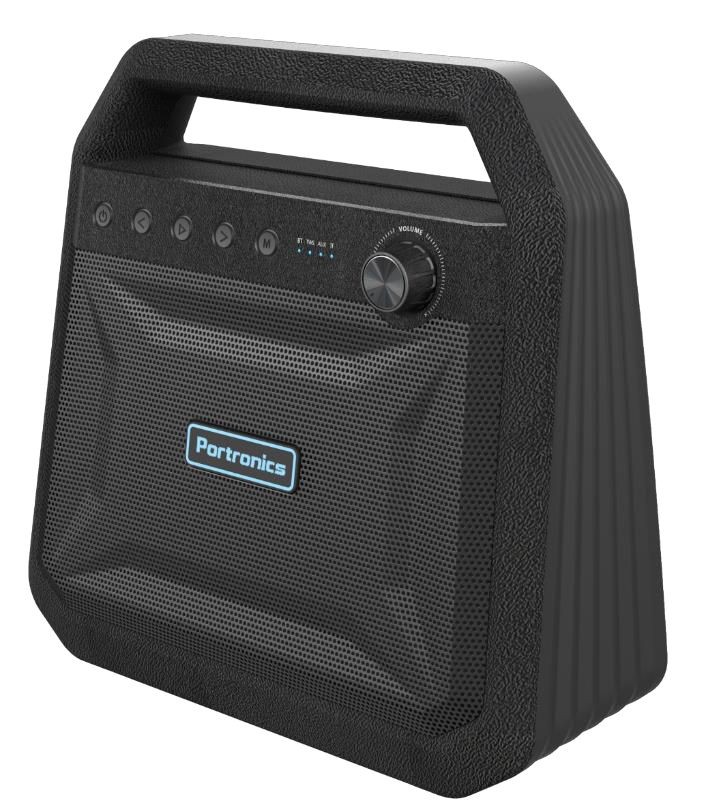 Portronics Roar POR-549, 2x12W Bluetooth 4.2 Stereo Speaker with TWS, Aux in, Micro SD Card and 6, 000mAh Battery, Black